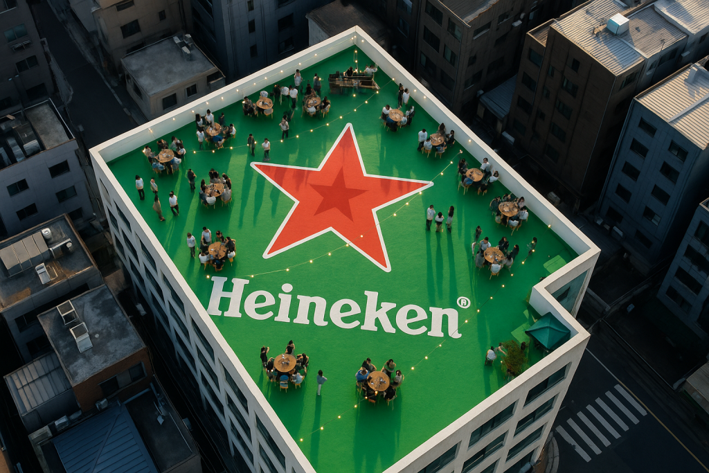 Heineken® convierte azoteas en desuso en Seúl en espacios sociales visibles desde el espacio