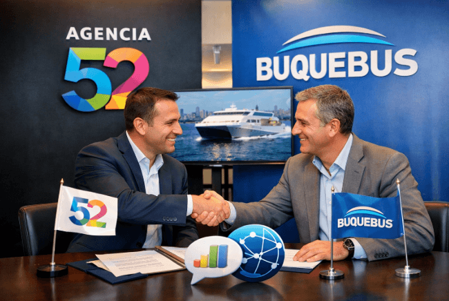 Agencia 52 y Buquebus sellan alianza estratégica para impulsar nuevos proyectos de comunicación