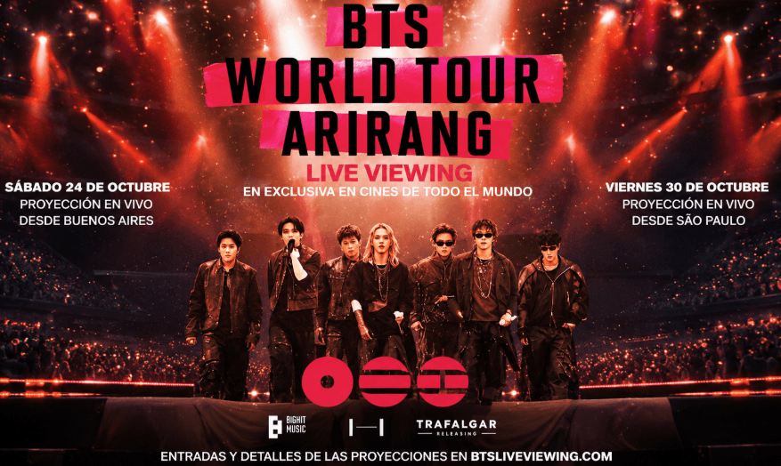 BTS llevará a los cines sus conciertos de Buenos Aires y São Paulo con ARIRANG Live Viewing